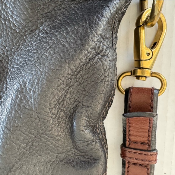 FOSSIL EXPLORER Foldover BLACK Leather Crossbody Messenger Shoulder Bag Tote - Picture 9 of 11